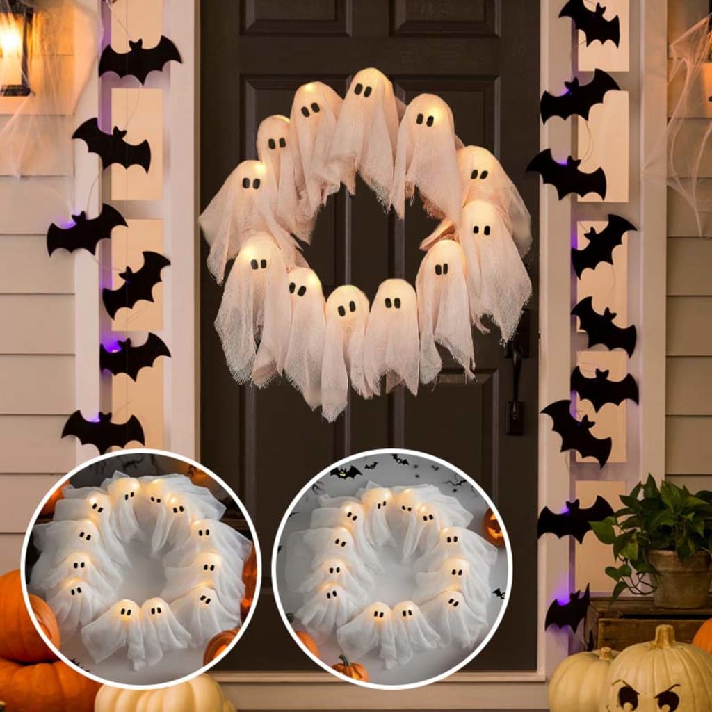 Glowy Ghosts Wreath