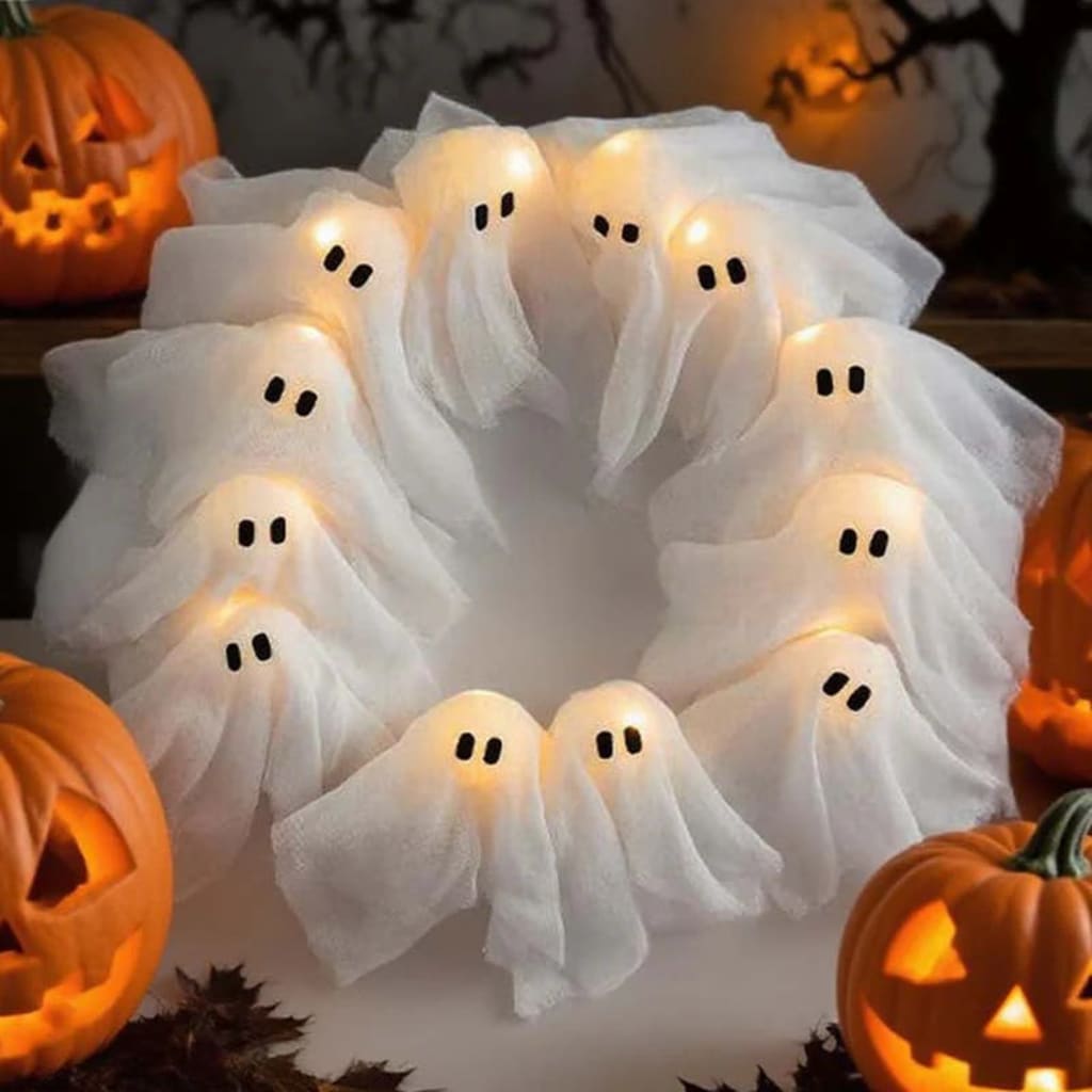 Glowy Ghosts Wreath
